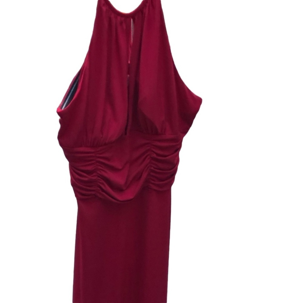 London Times  size 14 red  sexy sleeveless dress keyhole plunge neckline